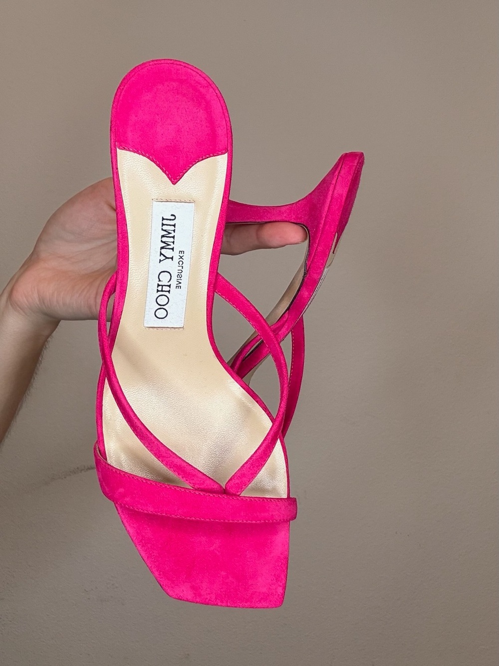 Jimmy Choo Hot Pink Strappy Heeled Sandal - Picture 4 of 4